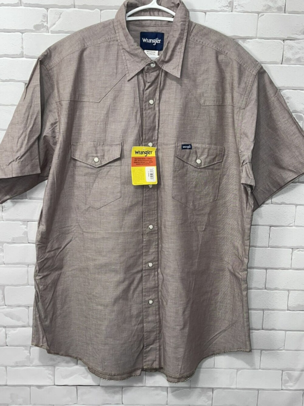 Wrangler Shirt Mens XL Light Plum Cowboy Cut Short Sleeve Pearl Snap Top NWT